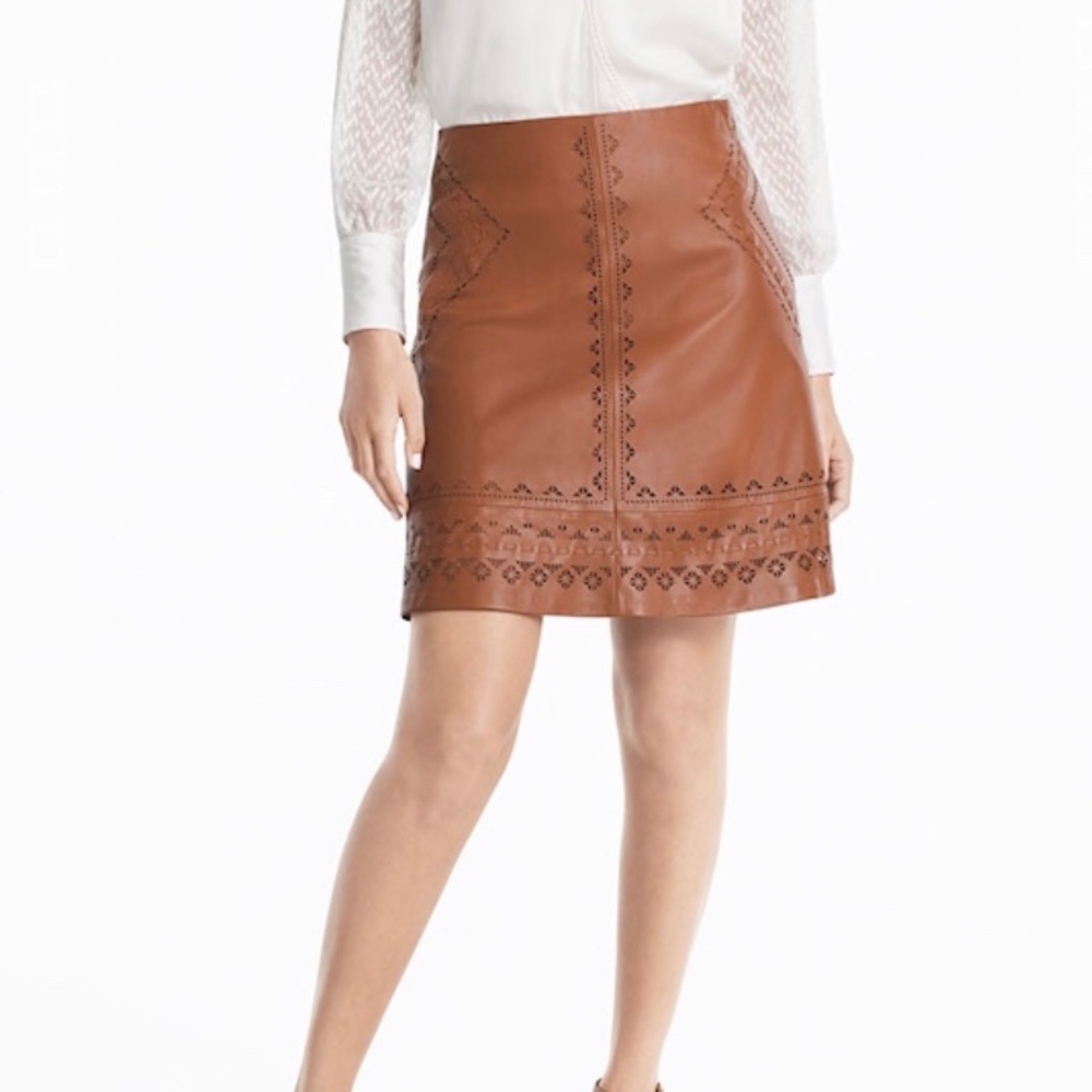 White House Black Market leather skirt
